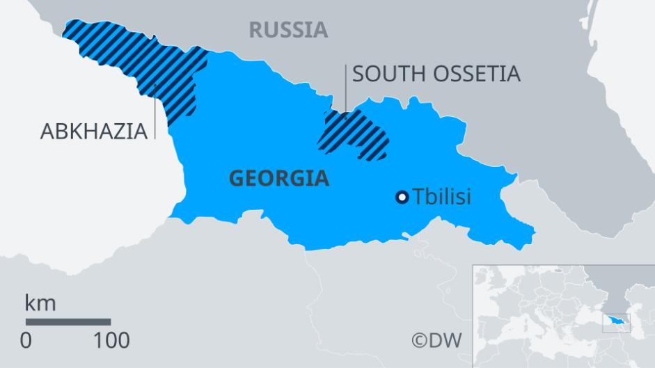 格鲁吉亚境内自封的南奥塞梯共和国（South Ossetia）和阿布哈兹共和国（Abkhazia） ...