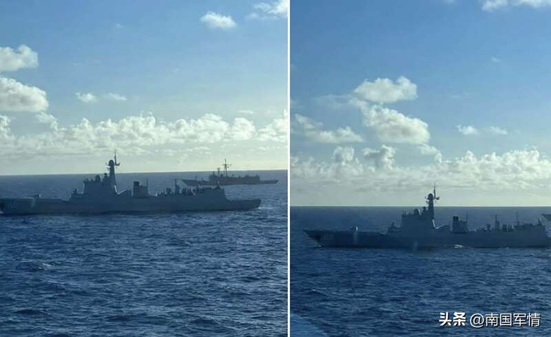 中国战舰出击高雄港外 无视台军护卫舰阻拦