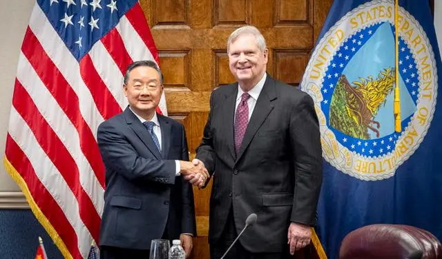中国农业农村部部长唐仁健与美国农业部部长维尔萨克共同主持召开中美农业联委会第七次会议 ...
