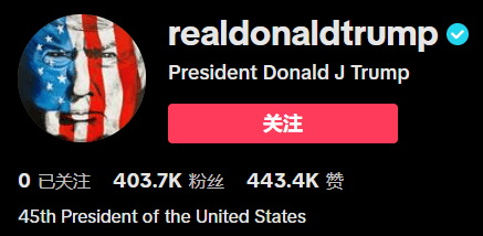 特朗普和拜登竞选团队的TikTok官方账号粉丝数比较
