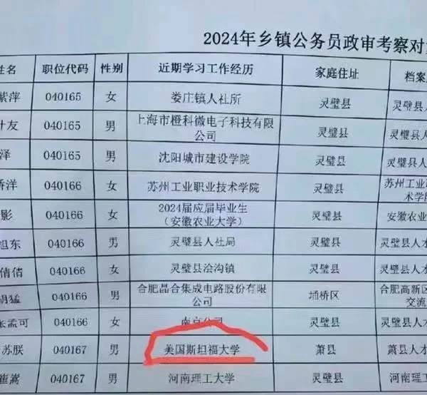 斯坦福博士报考乡镇公务员