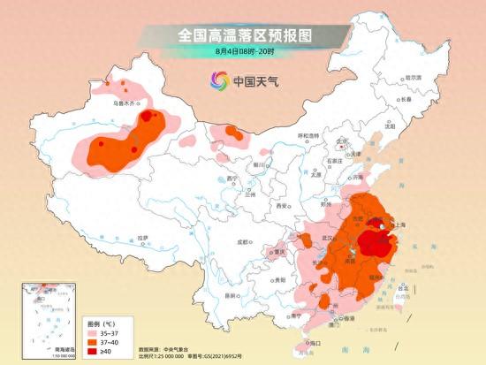 高温核心区仍位于江浙沪一带