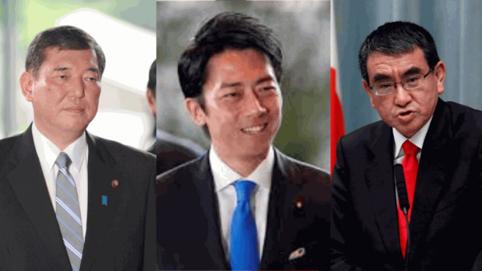 石破茂（左）、小泉进次郎（中）、河野太郎（右）被日本媒体并称为「小石河」 ...