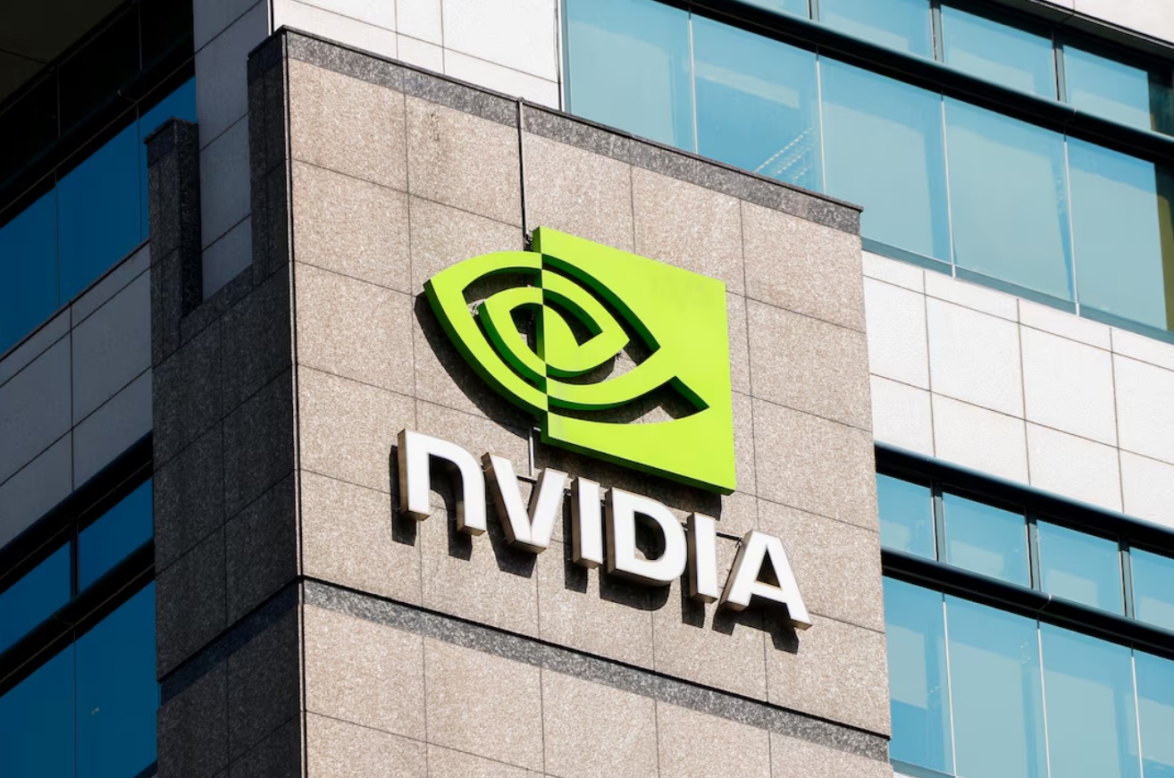 台北一栋建筑上展示着 NVIDIA 标志