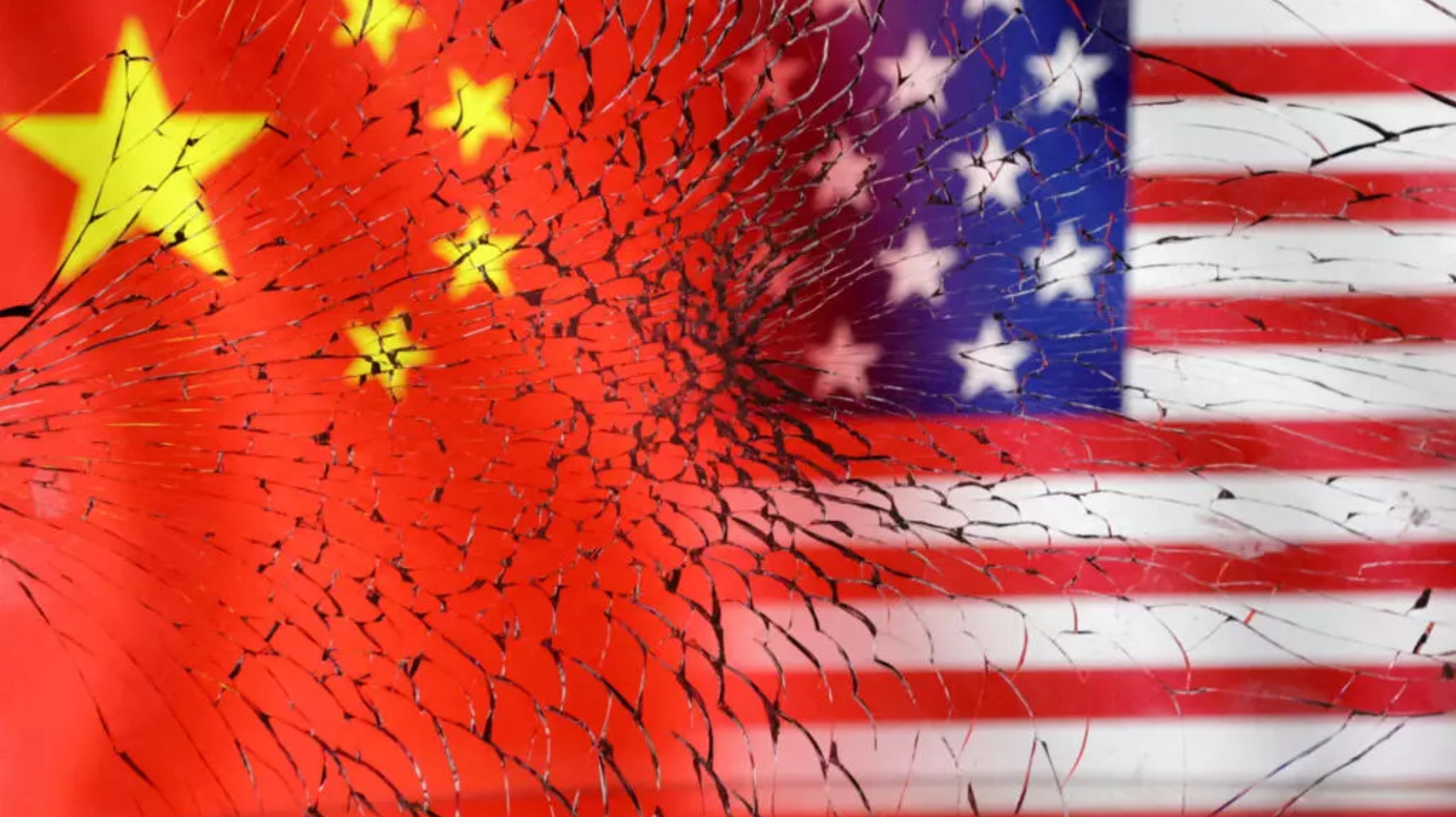 Illustration shows U.S. and Chinese flags.jpg
