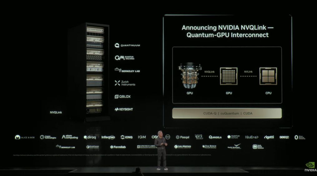 英伟达同时展示了基于CUDA‑Q核心构建的NVQLink